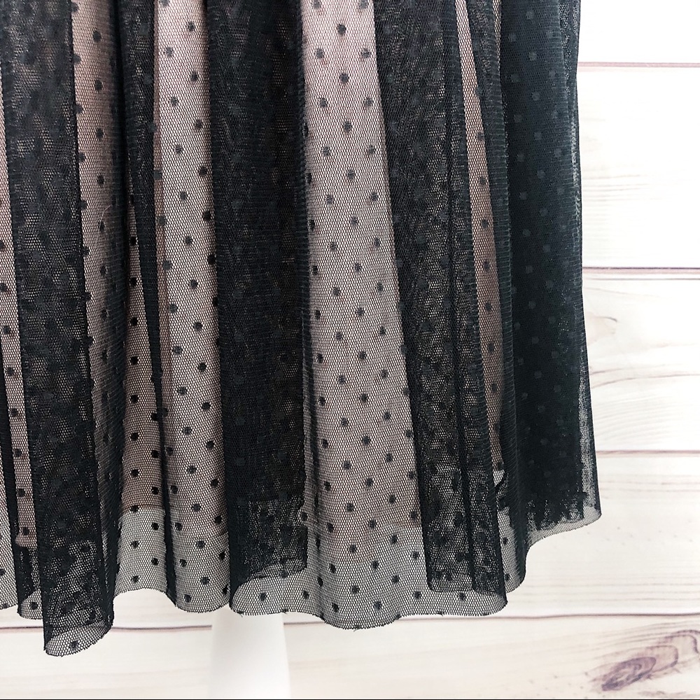 BCX Black & Nude Illusion Neckline Polka Dot Dress - Picture 5 of 9